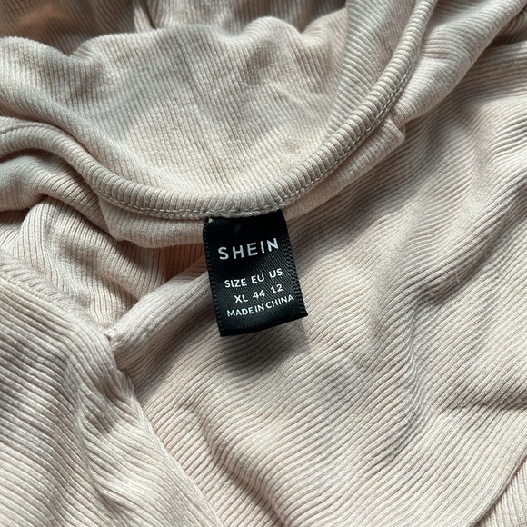 Cream long sleeve cris cross blouse, XL by SHEIN - Picture 2 of 2